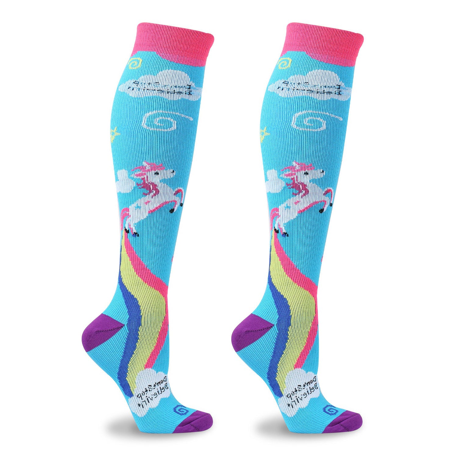 Knee High Compression Socks for Women – Animal Cartoon Pattern Stockings for Pregnancy, Maternity, Everyday Wear & Recovery