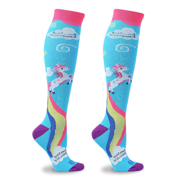 Knee High Compression Socks for Women – Animal Cartoon Pattern Stockings for Pregnancy, Maternity, Everyday Wear & Recovery