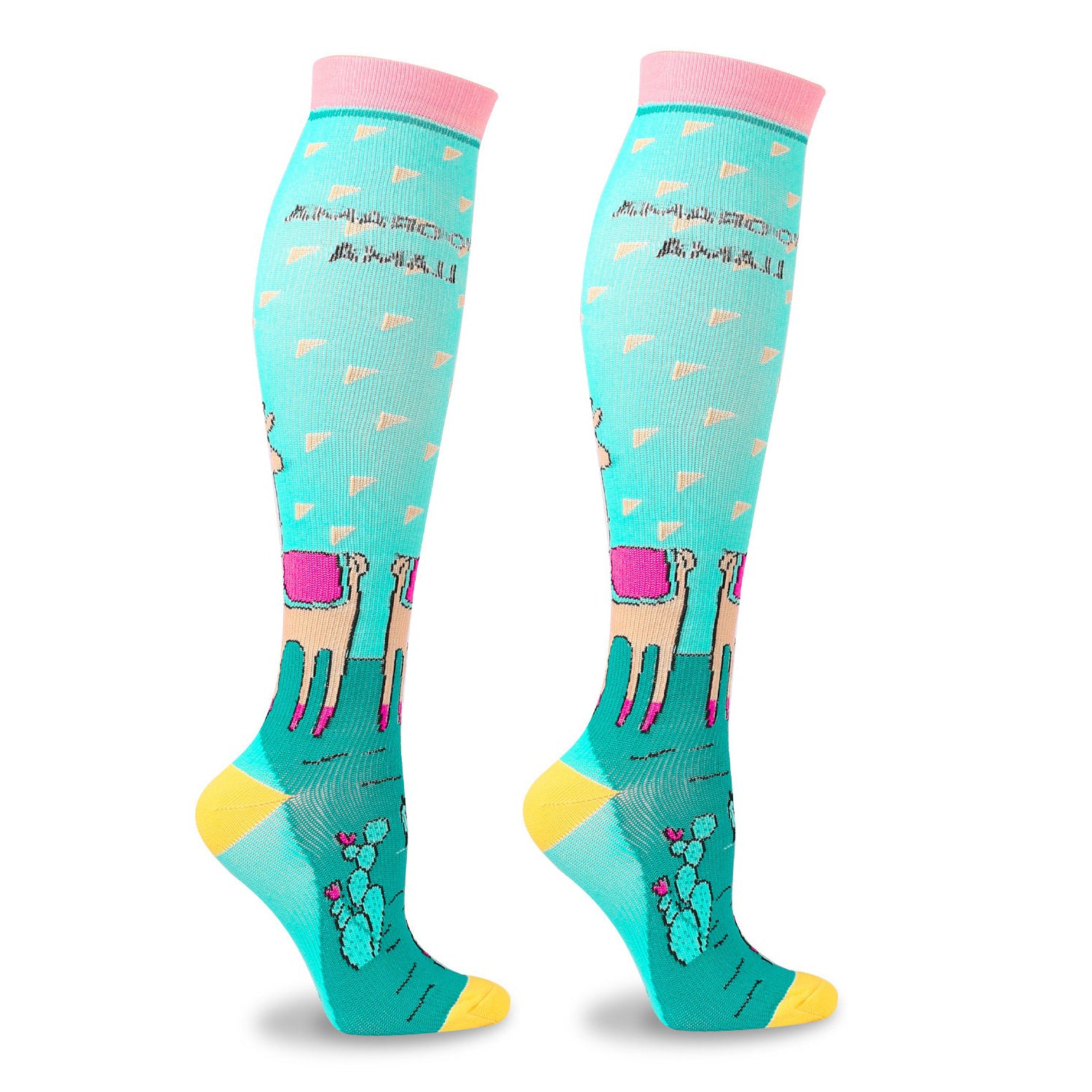 Knee High Compression Socks for Women – Animal Cartoon Pattern Stockings for Pregnancy, Maternity, Everyday Wear & Recovery