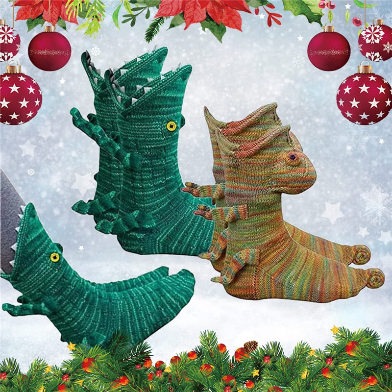 Christmas Novelty Animal Knit Crocodile Chameleon Fish Shark Socks