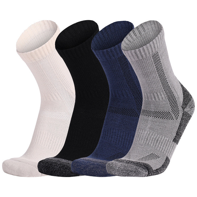 Merino Wool Socks, Mid-Calf Length, Skiing Warm Thick Comfort, Professional Sports Socks, Solid Color, Machine Washable, Nylon Knit with Hook & Wool Fabric, Nylon Blend, Men's Fitness Apparel