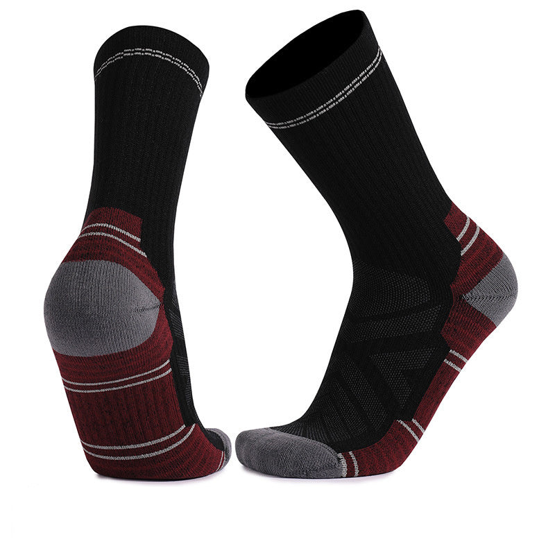 Merino Wool Socks, Mid-Calf Length, Skiing Warm Thick Comfort, Professional Sports Socks, Solid Color, Machine Washable, Nylon Knit with Hook & Wool Fabric, Nylon Blend, Men's Fitness Apparel