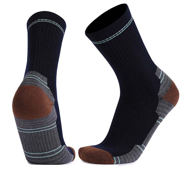 Merino Wool Socks, Mid-Calf Length, Skiing Warm Thick Comfort, Professional Sports Socks, Solid Color, Machine Washable, Nylon Knit with Hook & Wool Fabric, Nylon Blend, Men's Fitness Apparel