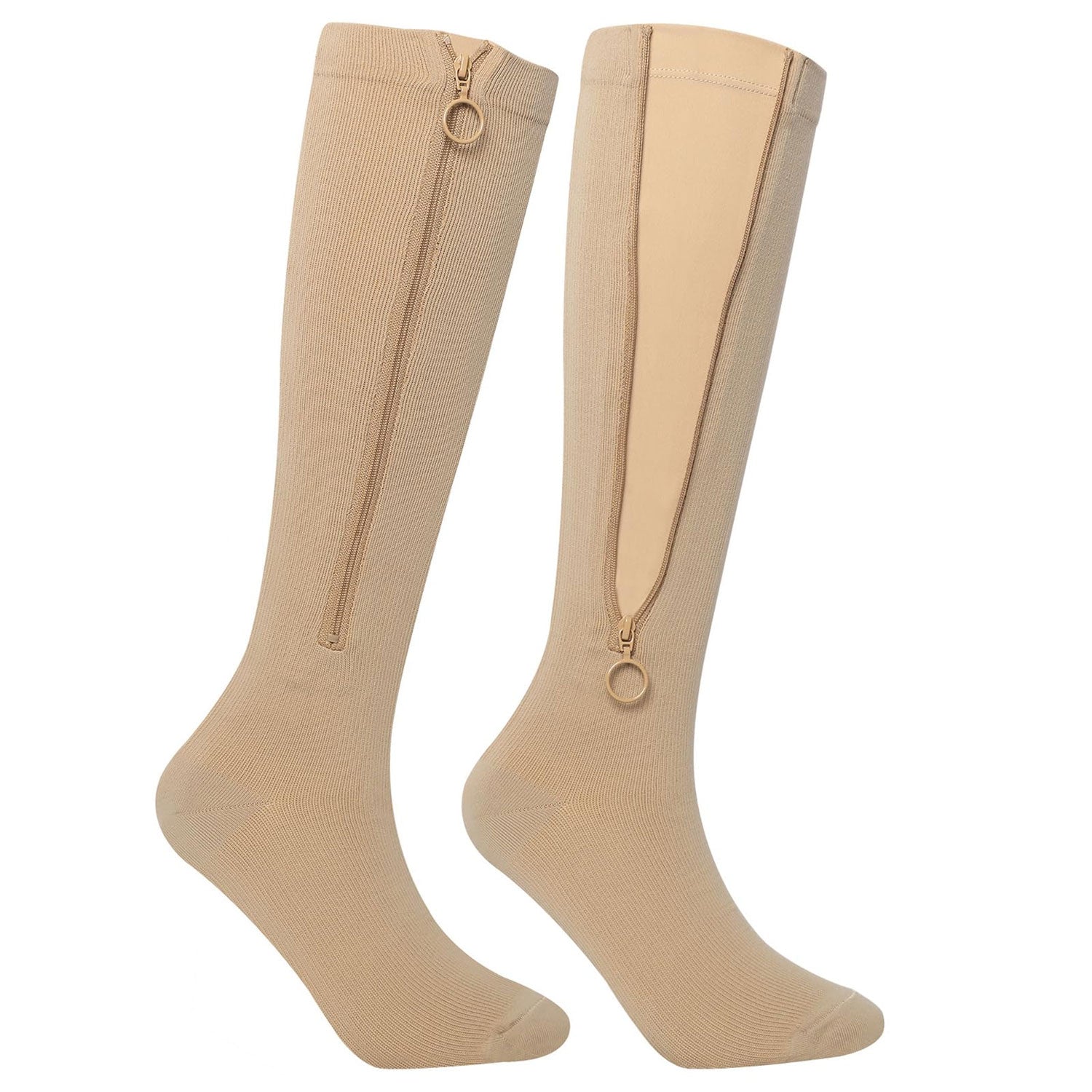 Zipper Compression Socks for Women Men with Inner Lining Easy On, Adju ...