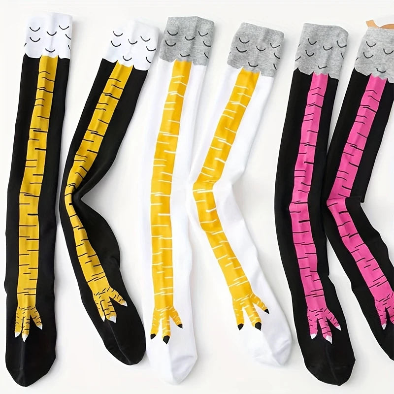 Novelty Chicken Claw Pattern Crew Socks Feet Thigh High Stockings