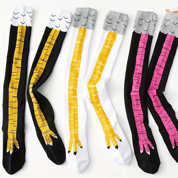 Novelty Chicken Claw Pattern Crew Socks Feet Thigh High Stockings