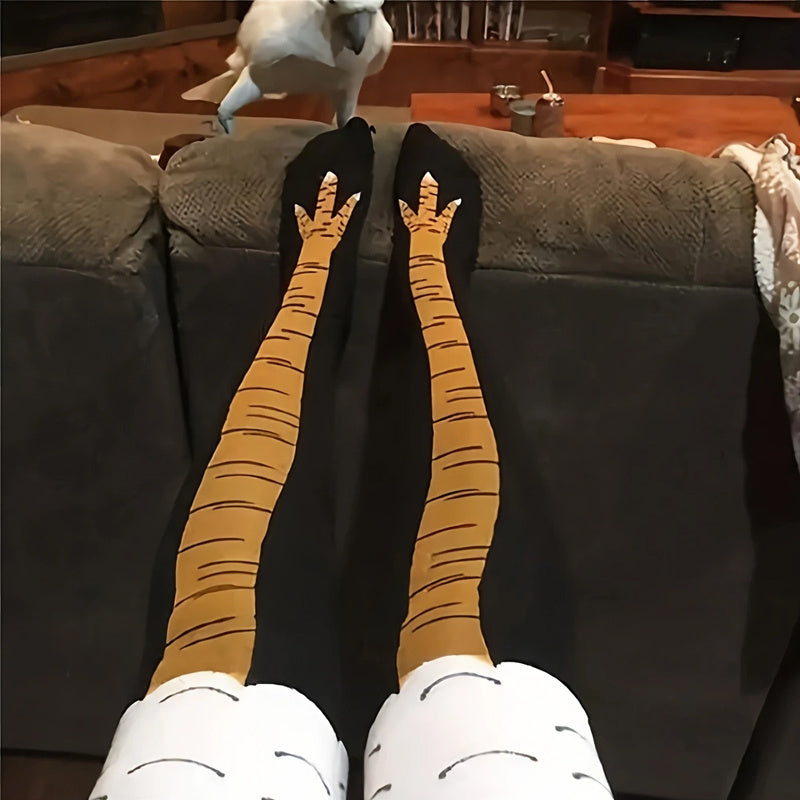 Novelty Chicken Claw Pattern Crew Socks Feet Thigh High Stockings