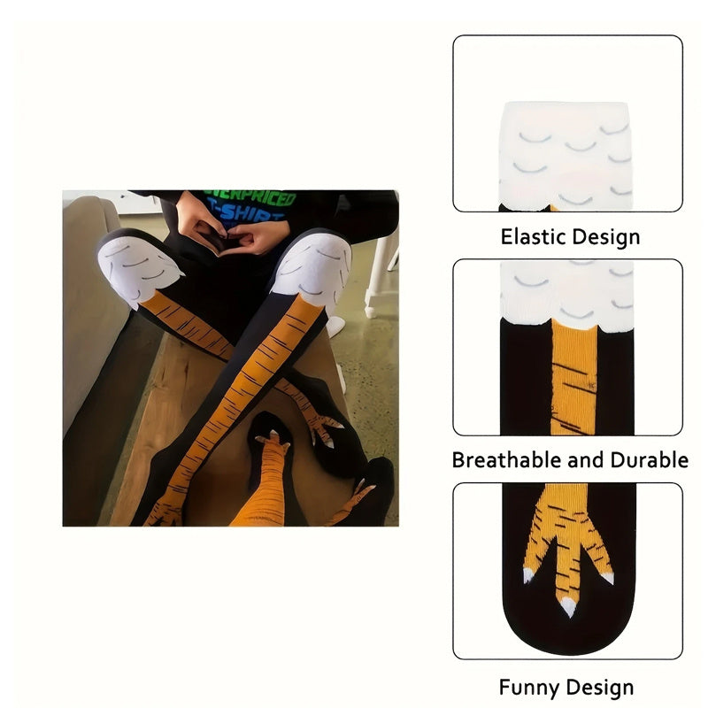Novelty Chicken Claw Pattern Crew Socks Feet Thigh High Stockings