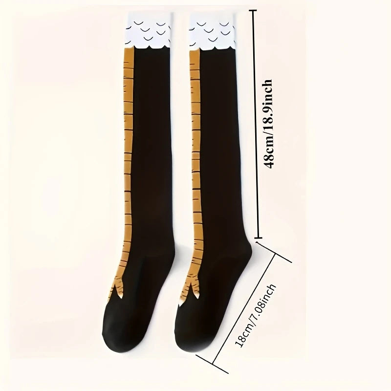 Novelty Chicken Claw Pattern Crew Socks Feet Thigh High Stockings