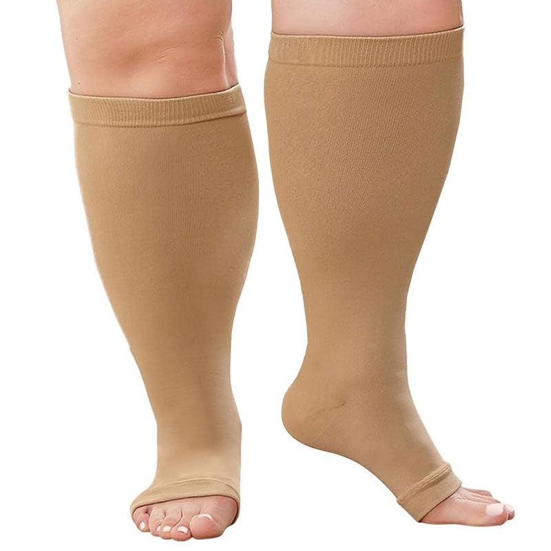 Plus Size Open Toe Compression Socks for Women & Men, 15-20 mmhg Toele ...