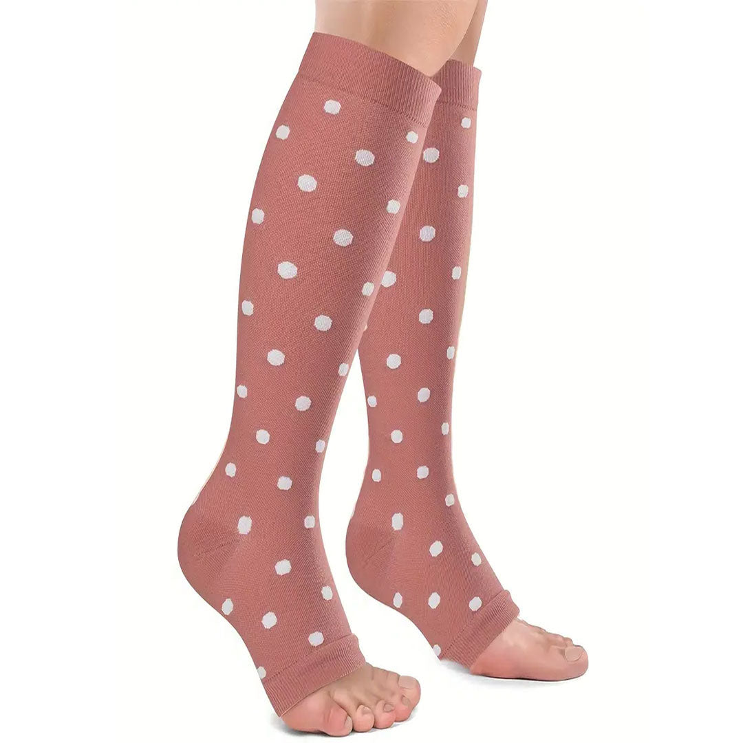Open Toe Compression Socks for Women & Men, 15-25mmHg Toeless Sock Kne ...
