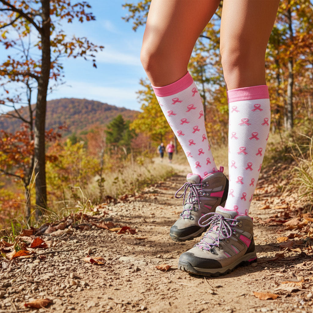 6 Pairs 20–30 mmHg Knee-High Compression Socks for Men & Women, Sports Stockings for Travel, Flights & Outdoor Hiking