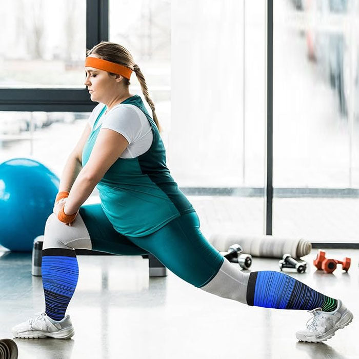 3 Pairs Plus Size Compression Socks for Men & Women, Wide Calf Knee High Support Socks for Running, Travel & Nursing