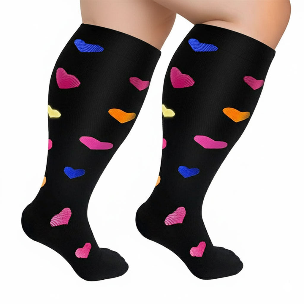 Wide Calf Compression Socks – Plus Size Knee-High Support Sprots Stock ...
