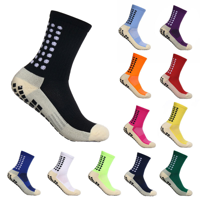 Men's Mid-Calf Athletic&nbsp;Training Socks Anti-Slip Grip Breathable Moisture-Wicking Reinforced Heel Toe Sports Socks Multi-Color Pack Football Running Outdoor