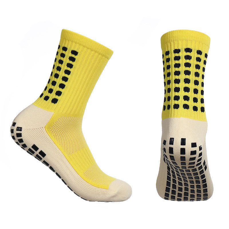 Men's Mid-Calf Athletic&nbsp;Training Socks Anti-Slip Grip Breathable Moisture-Wicking Reinforced Heel Toe Sports Socks Multi-Color Pack Football Running Outdoor