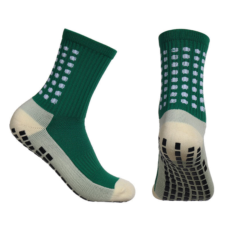 Men's Mid-Calf Athletic&nbsp;Training Socks Anti-Slip Grip Breathable Moisture-Wicking Reinforced Heel Toe Sports Socks Multi-Color Pack Football Running Outdoor