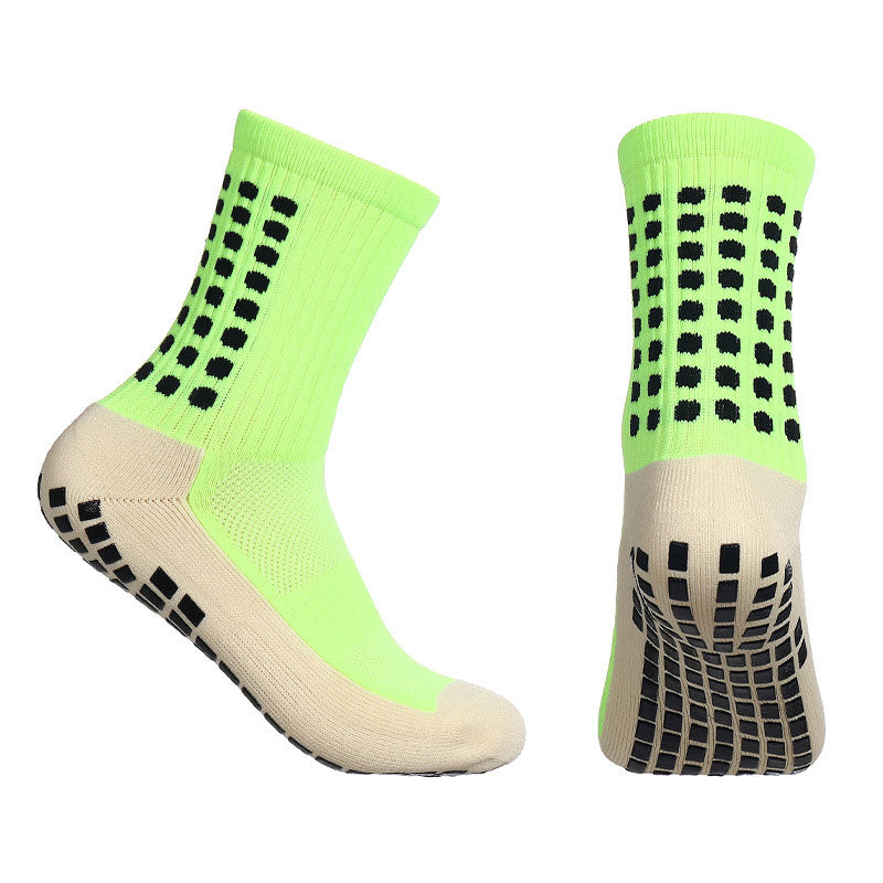 Men's Mid-Calf Athletic&nbsp;Training Socks Anti-Slip Grip Breathable Moisture-Wicking Reinforced Heel Toe Sports Socks Multi-Color Pack Football Running Outdoor