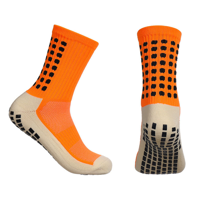 Men's Mid-Calf Athletic&nbsp;Training Socks Anti-Slip Grip Breathable Moisture-Wicking Reinforced Heel Toe Sports Socks Multi-Color Pack Football Running Outdoor