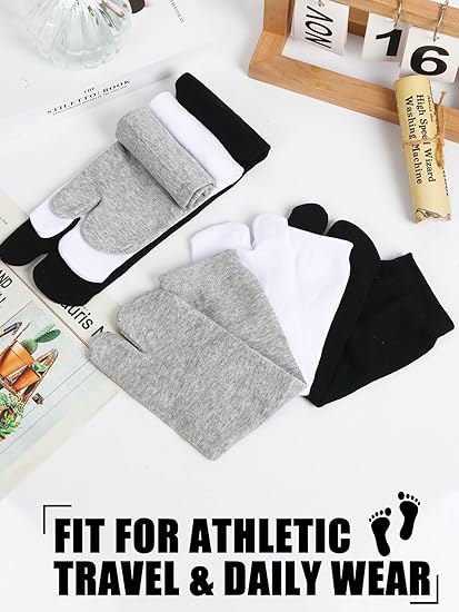 Flip Flop Socks Unisex Split Toe Cotton Tabi Socks for Women Men