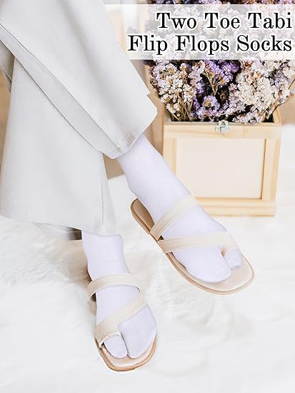 Flip Flop Socks Unisex Split Toe Cotton Tabi Socks for Women Men