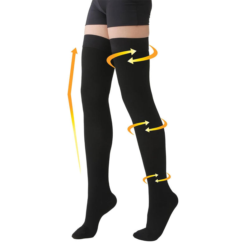 Thigh High Compression Socks 20-30 mmHg – Firm Support Stockings for Women & Men
