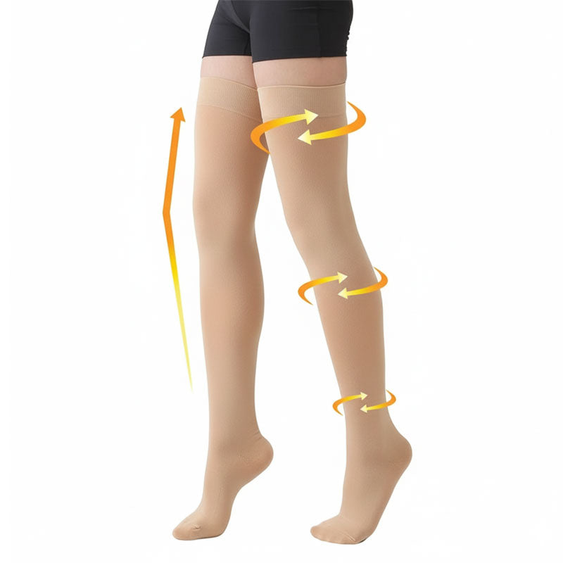 Thigh High Compression Socks 20-30 mmHg – Firm Support Stockings for Women & Men