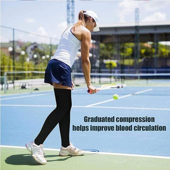 Thigh High Compression Socks 20-30 mmHg – Firm Support Stockings for Women & Men