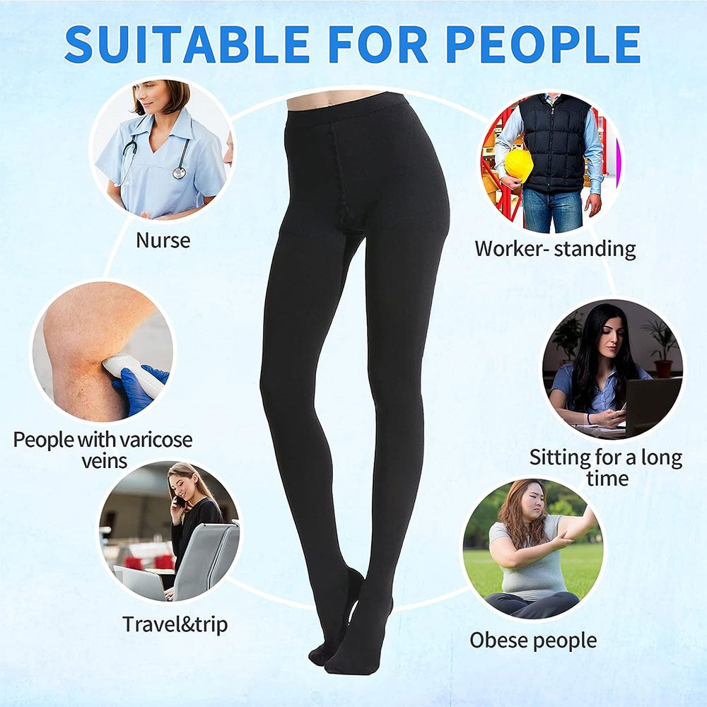 20–30 mmHg Firm Compression Stockings – Breathable Support Pantyhose for Circulation, Travel & Everyday Comfort