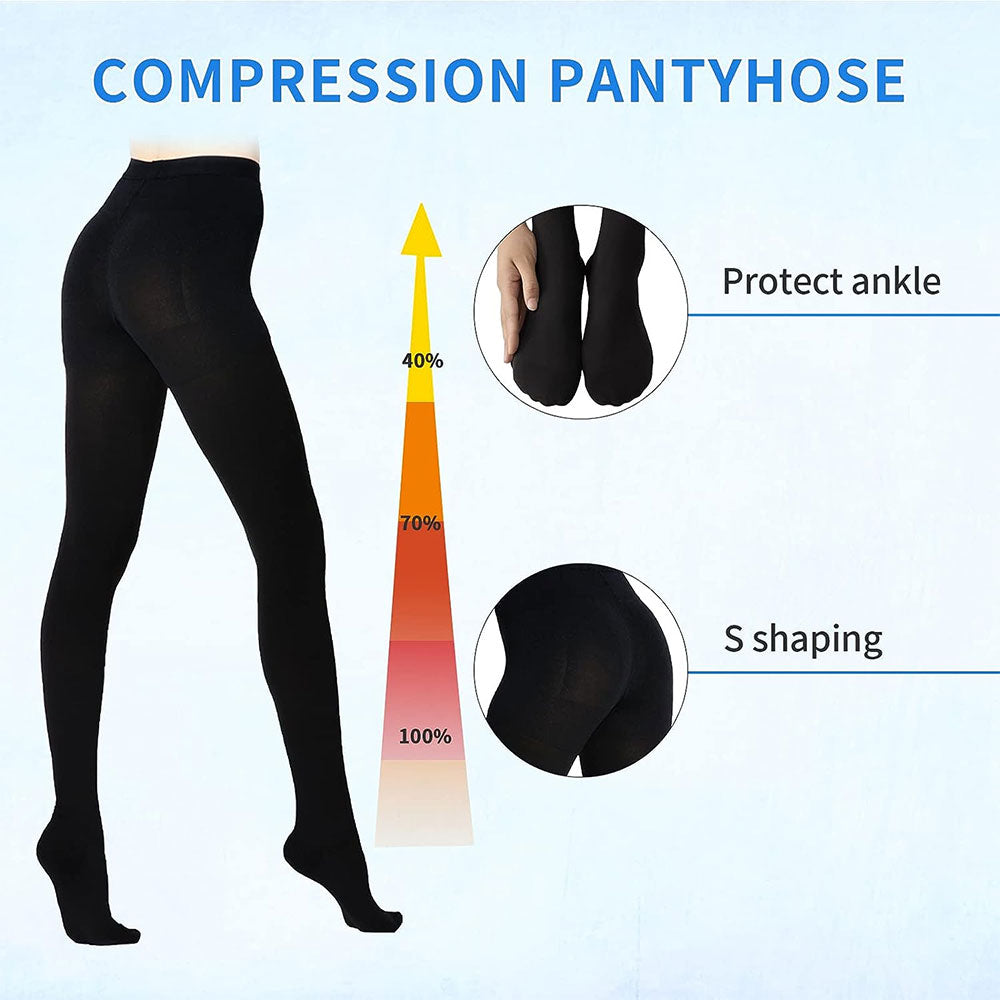20–30 mmHg Firm Compression Stockings – Breathable Support Pantyhose for Circulation, Travel & Everyday Comfort
