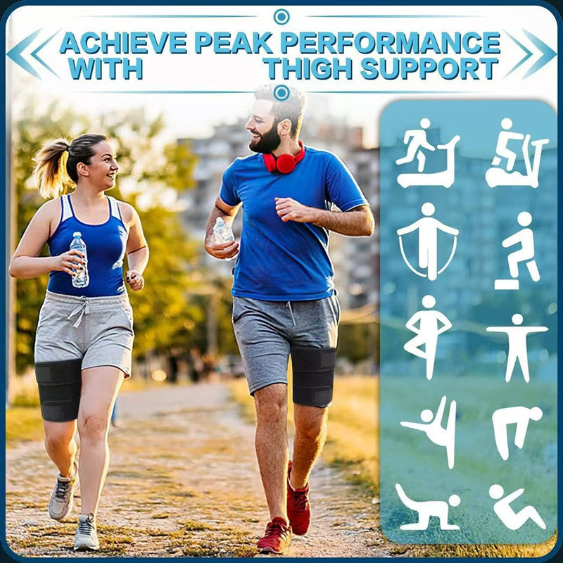 Adjustable Thigh Brace Support – Hamstring Compression Wrap & Quad Sleeve for Men and Women