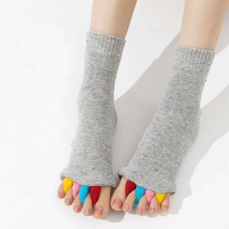 Toe Separator Massage Cotton Bunion Socks Yoga Sports GYM