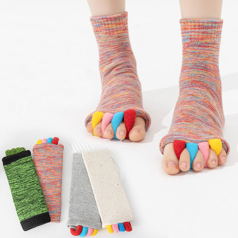 Toe Separator Massage Cotton Bunion Socks Yoga Sports GYM