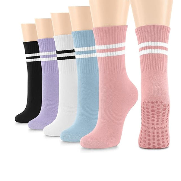 Yoga Socks with Grips for Women Non Slip Pilates Workout Ballet