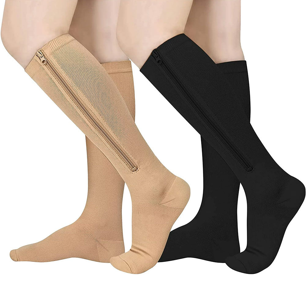 Zipper Compression Socks for Men & Women – Easy Wear Support Stockings for Sports, Travel & Daily Use