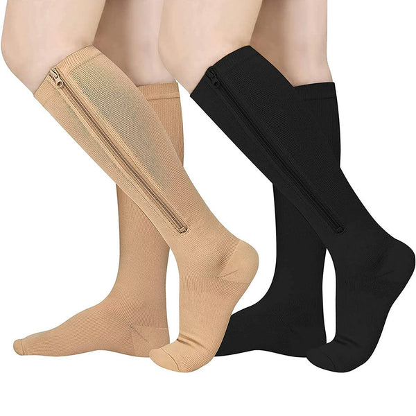 Zipper Compression Socks for Men & Women – Easy Wear Support Stockings for Sports, Travel & Daily Use