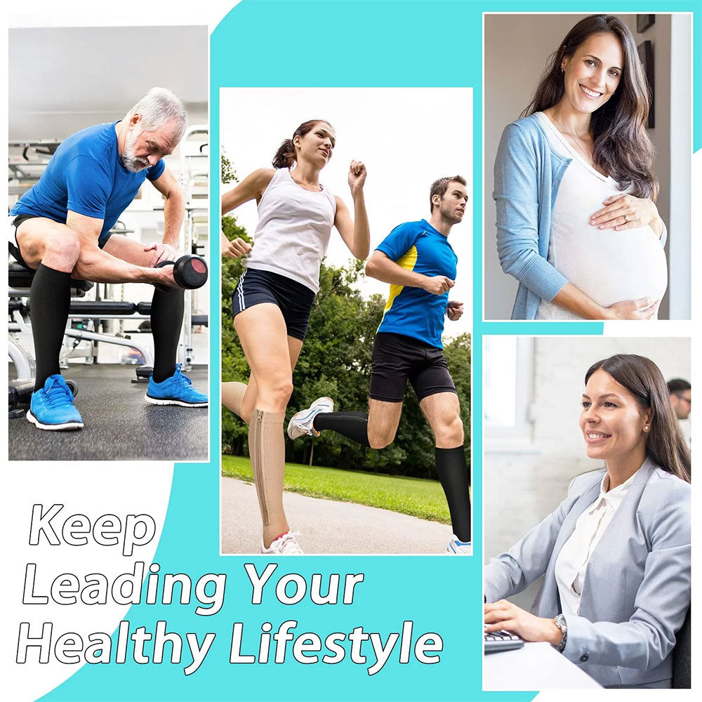 Zipper Compression Socks for Men & Women – Easy Wear Support Stockings for Sports, Travel & Daily Use