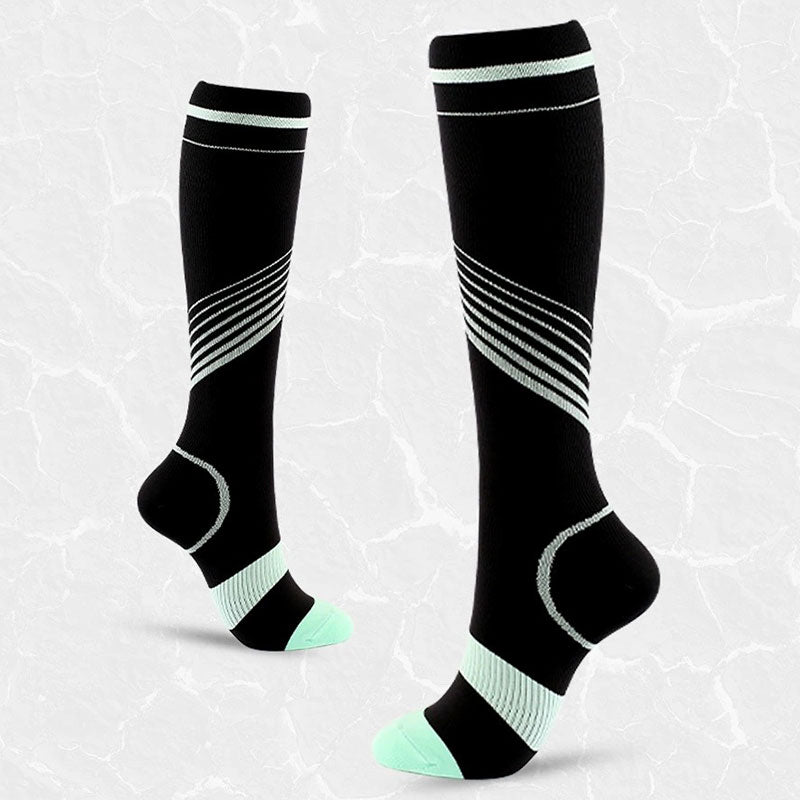 Cycling Compression Socks Knee-High Graduated Support for Sports Athletic Running