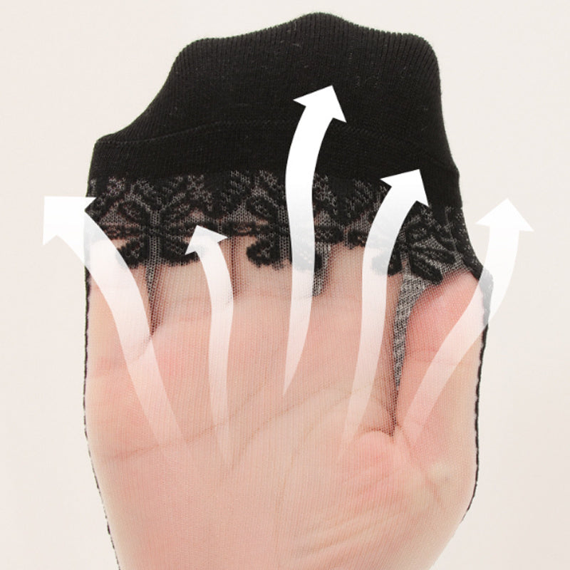 5Pcs Women’s Sheer Crystal Glass Breathable Ankle Socks