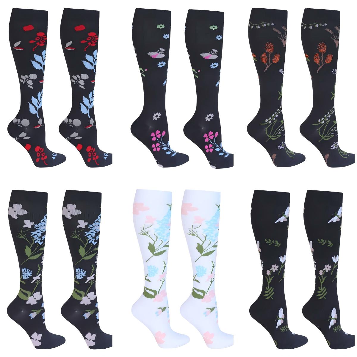 Flower Compression Socks for Women & Men Circulation 20-30 mmHg - Best ...