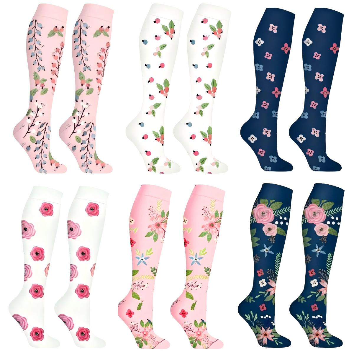 Flower Compression Socks for Women & Men, Best Support for Running Nur ...