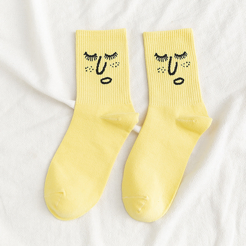 Crazy Funny Emotion Crew Socks Soft Cotton