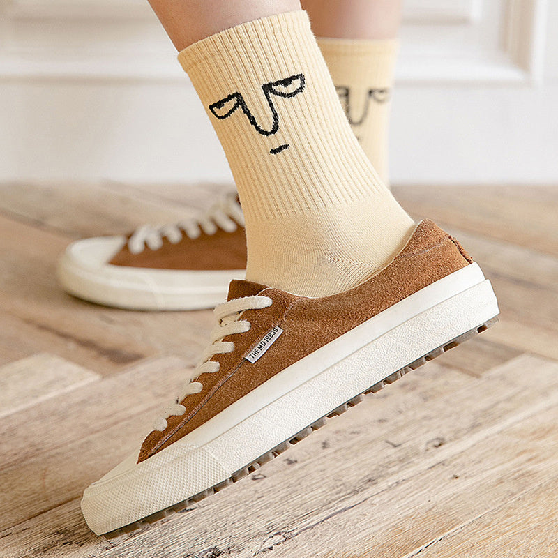 Crazy Funny Emotion Crew Socks Soft Cotton
