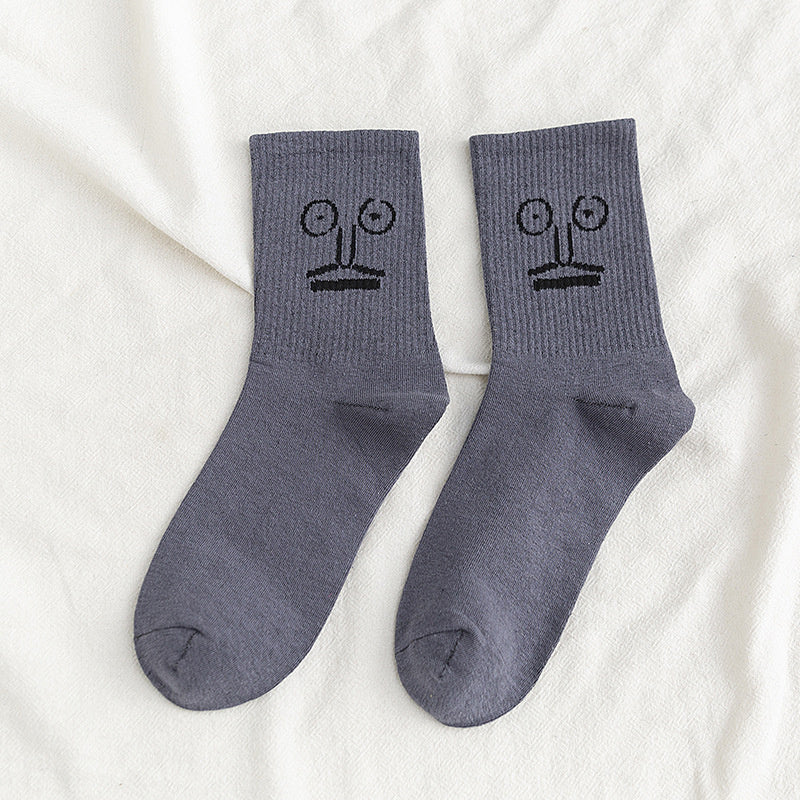 Crazy Funny Emotion Crew Socks Soft Cotton