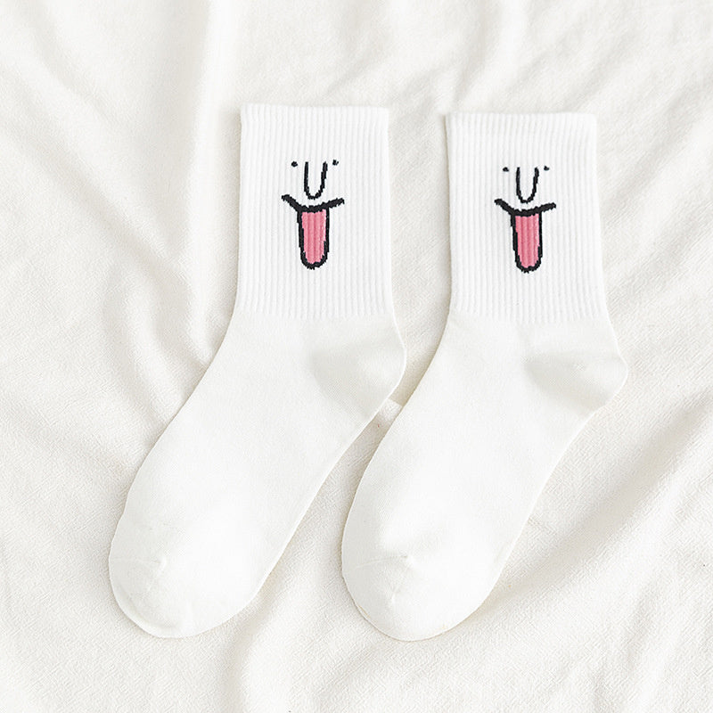 Crazy Funny Emotion Crew Socks Soft Cotton