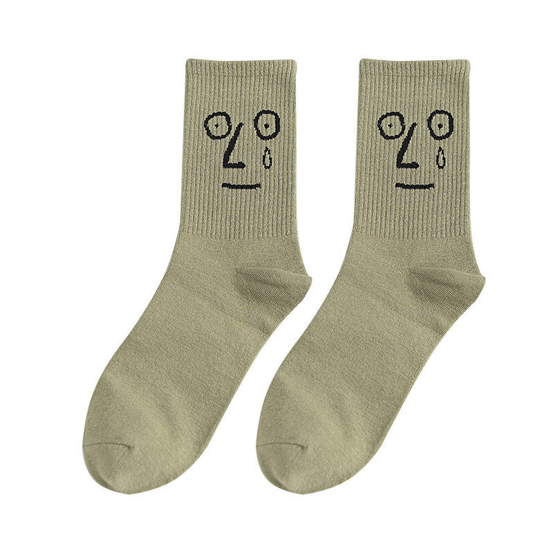 Crazy Funny Emotion Crew Socks Soft Cotton