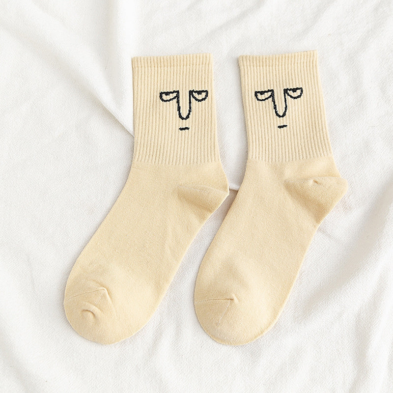 Crazy Funny Emotion Crew Socks Soft Cotton
