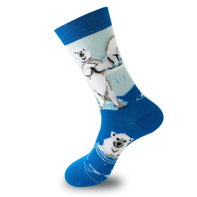 Unisex Animal Trendy Socks Cute Fun Pattern Novelty Mid-Calf Socks