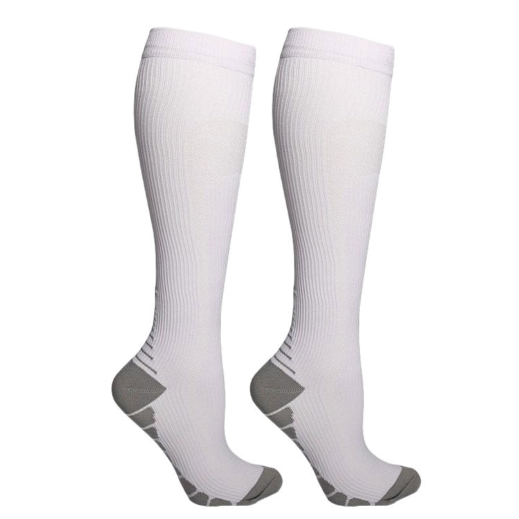 6 Pairs Knee-High Compression Socks for Men & Women, Nylon Sports Stoc ...