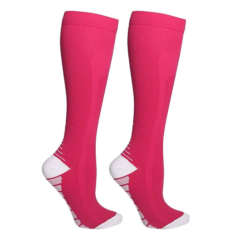 6 Pairs Knee-High Compression Socks for Men & Women, Nylon Sports Stoc ...